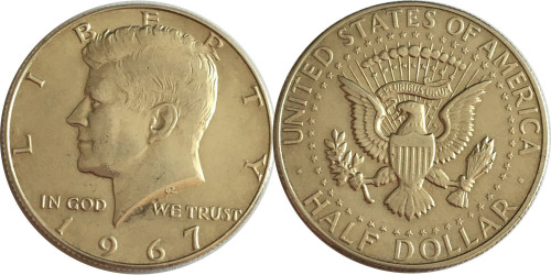 50 центов 1967 США — Серебро