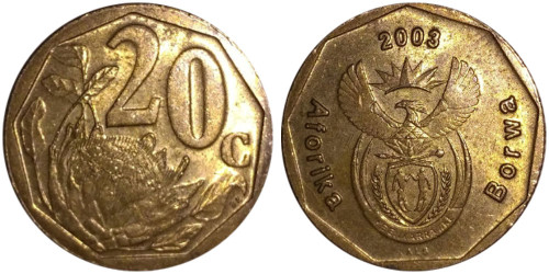 20 центов 2003 ЮАР