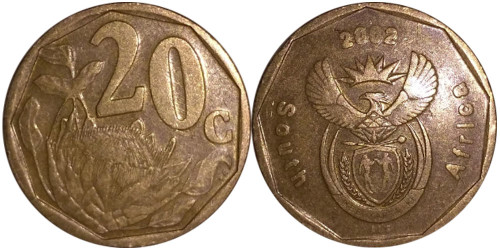 20 центов 2002 ЮАР