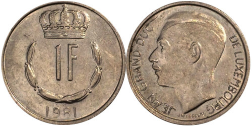 1 франк 1981 Люксембург