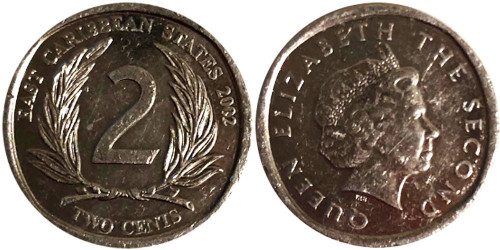 2 цента 2002 Восточные Карибы