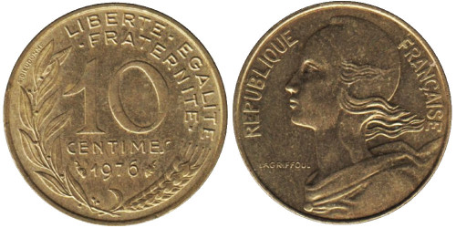 10 сантимов 1976 Франция