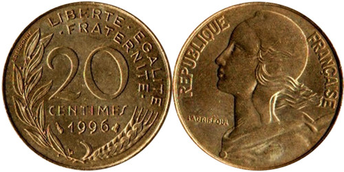 20 сантимов 1996 Франция