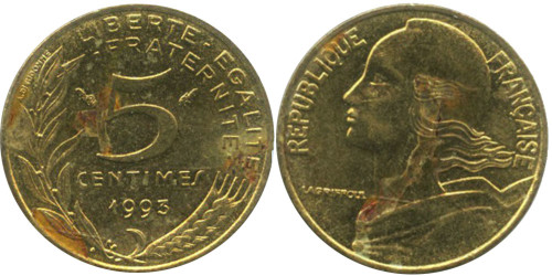 5 сантимов 1993 Франция