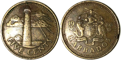 5 центов 1986 Барбадос