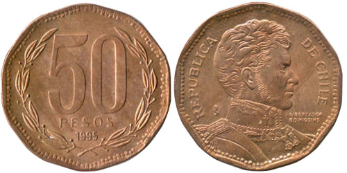 50 песо 1995 Чили