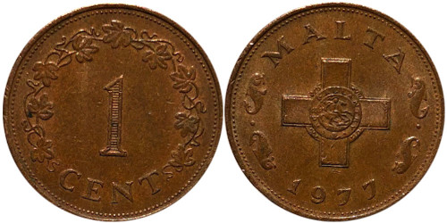 1 цент 1977 Мальта