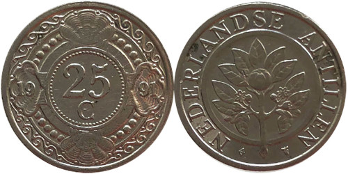 25 центов 1991 Нидерландские Антильские острова