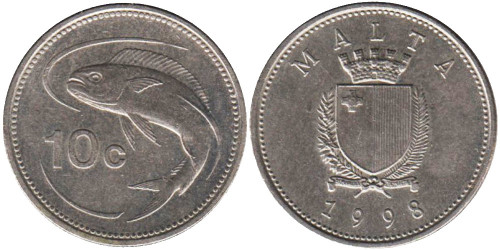 10 центов 1998 Мальта