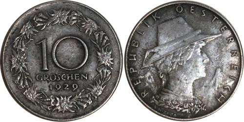 10 грошей 1929 Австрия
