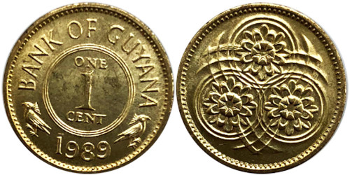 1 цент 1989 Гайана
