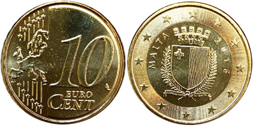 10 евроцентов 2016 Мальта UNC