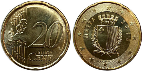 20 евроцентов 2016 Мальта UNC