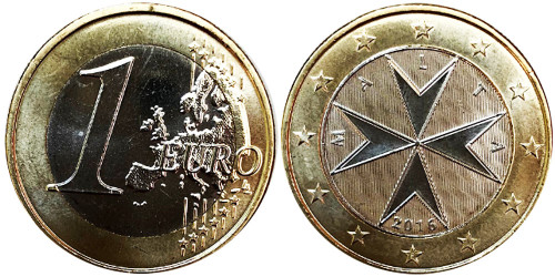 1 евро 2016 Мальта UNC