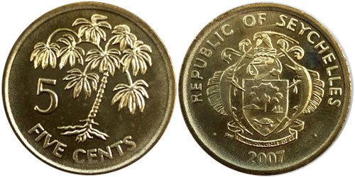 5 центов 2007 Сейшельские острова