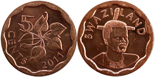 5 центов 2011 Свазиленд