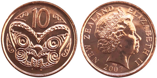 10 центов 2007 Новая Зеландия UNC