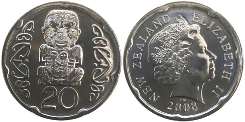 20 центов 2008 Новая Зеландия UNC