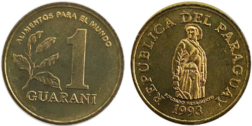 1 гуарани 1993 Парагвай UNC