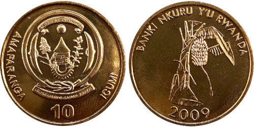 10 франков 2009 Руанда