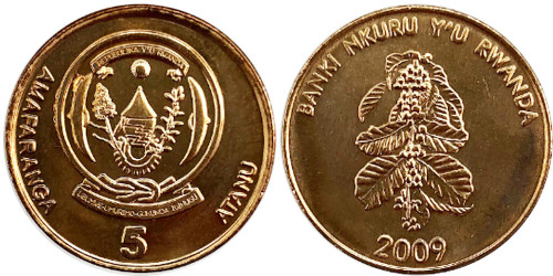 5 франков 2009 Руанда