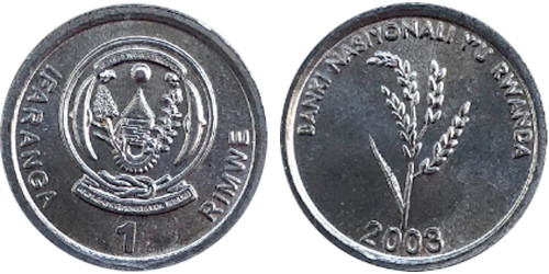 1 франк 2003 Руанда