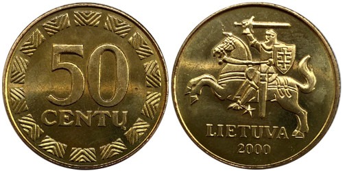 50 центов 2000 Литва UNC