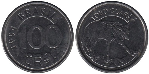 100 крузейро 1993 Бразилия UNC