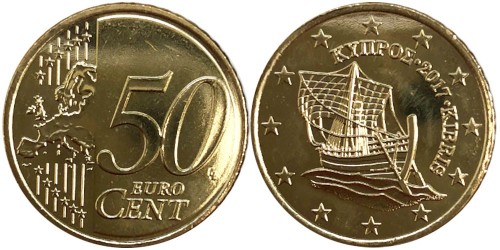 50 евроцентов 2017 Кипр UNC