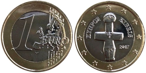 1 евро 2017 Кипр UNC