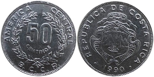 50 сентимо 1990 Коста Рика