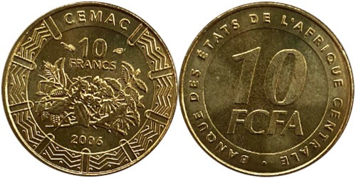 10 франков 2006 Центральная Африка (BEAC) UNC