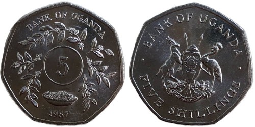 5 шиллингов 1987 Уганда