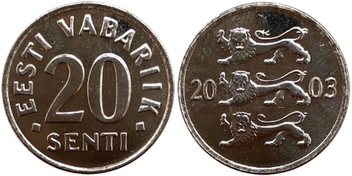 20 сентов 2003 Эстония