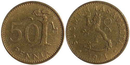 50 пенни 1971 Финляндия