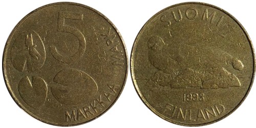 5 марок 1993 Финляндия — Тюлень