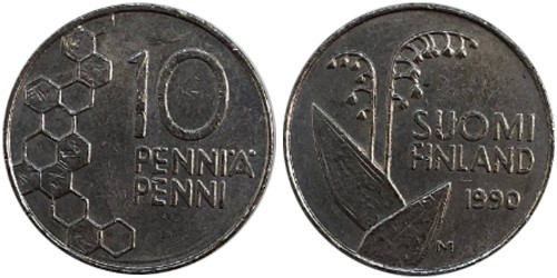 10 пенни 1990 Финляндия