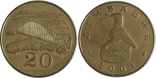 20 центов 2001 Зимбабве UNC