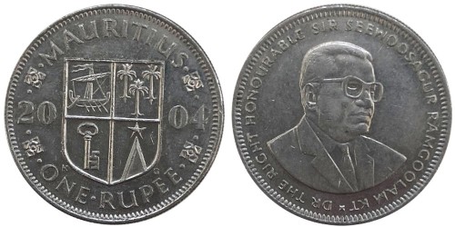 1 рупия 2004 Маврикий