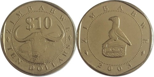 10 долларов 2003 Зимбабве UNC