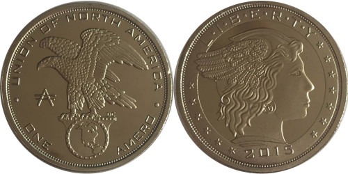 1 амеро 2015 Северо-Американский Союз — экзонумическая монета