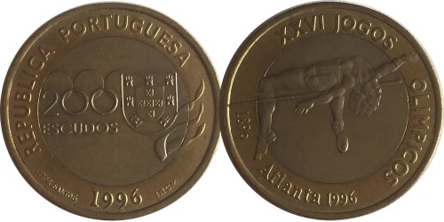 200 эскудо 1996 Португалия — XXVI летние Олимпийские Игры, Атланта 1996