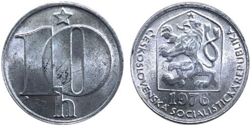 10 геллеров 1976 Чехословакии