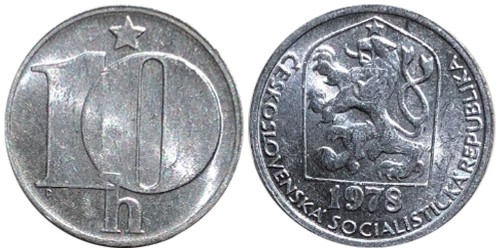 10 геллеров 1978 Чехословакии