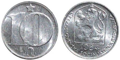 10 геллеров 1984 Чехословакии