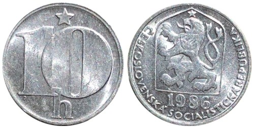 10 геллеров 1986 Чехословакии