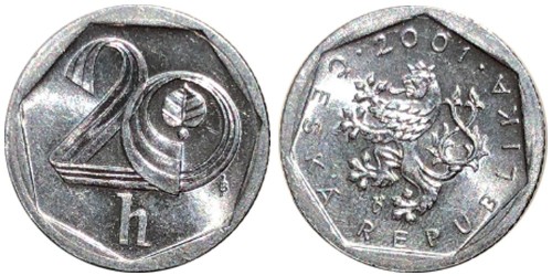 20 геллеров 2001 Чехия