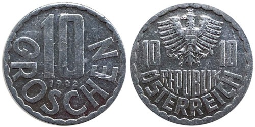 10 грошей 1992 Австрия