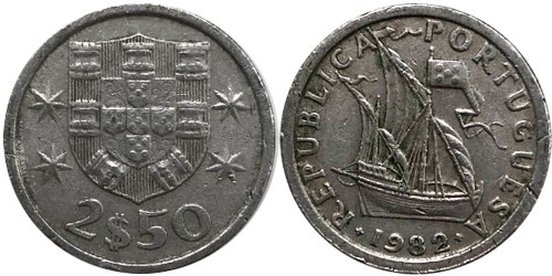 2.5 эскудо 1982 Португалия
