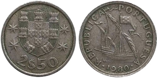 2.5 эскудо 1980 Португалия